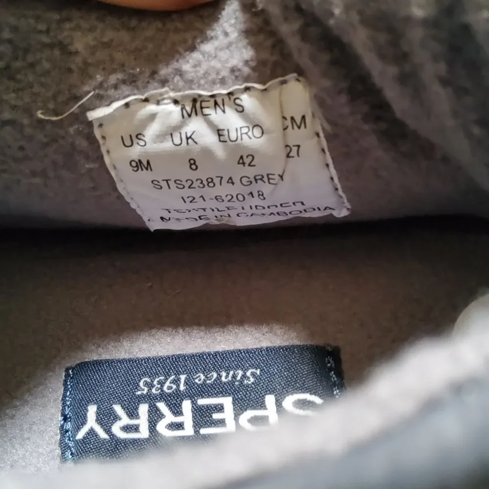 Sperry Moc Sider Quilt Nylon Slip On Shoe Grey Microfleece Cozy